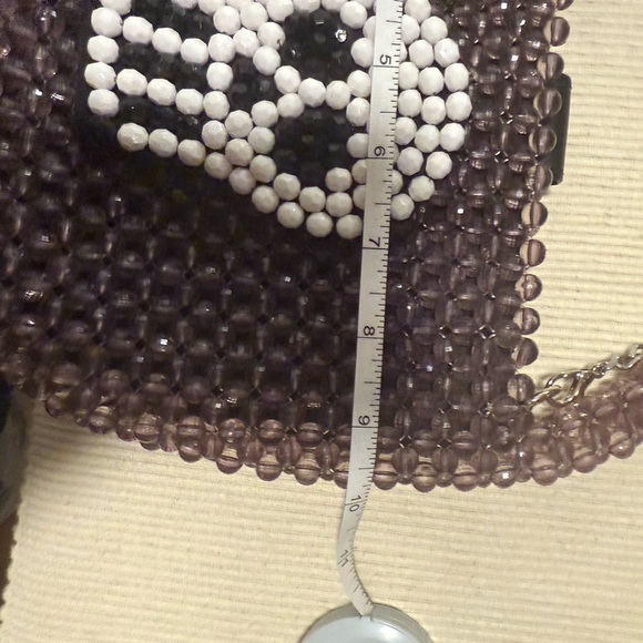 Bouffants & Broken Hearts Purple and White Mini Bag with Skull Design - Picture 6 of 10